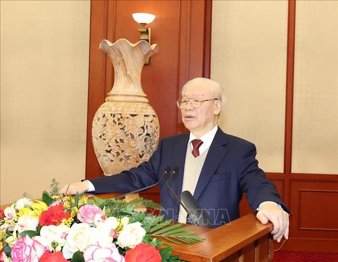 Tổng Bí thư Nguyễn Phú Trọng phát biểu tại phiên họp. Ảnh: Trí Dũng/TTXVN