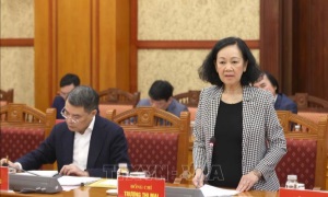 Đồng chí Trương Thị Mai chủ trì Phiên họp Tiểu ban Tổ chức phục vụ Đại hội XIV của Đảng