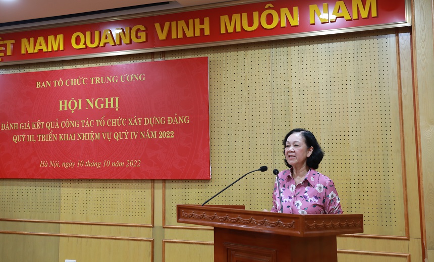 Đ/c Trương Thị Mai quán triệt một số nhiệm vụ quý IV-2022.