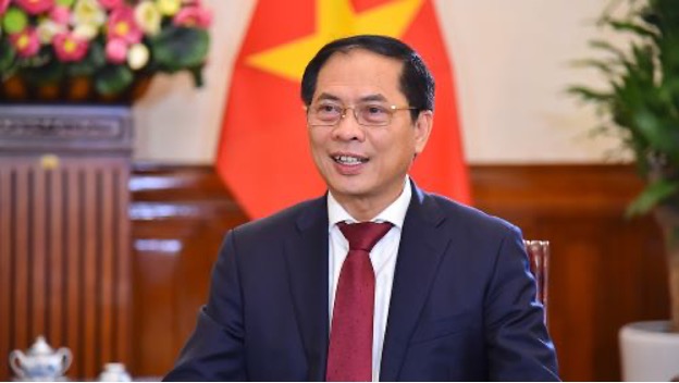 Bộ trưởng Bộ Ngoại giao Bùi Thanh Sơn trả lời phỏng vấn nhân dịp Việt Nam trúng cử vào Hội đồng Nhân quyền Liên hiệp quốc nhiệm kỳ 2023-2025. (Ảnh: Mofa)