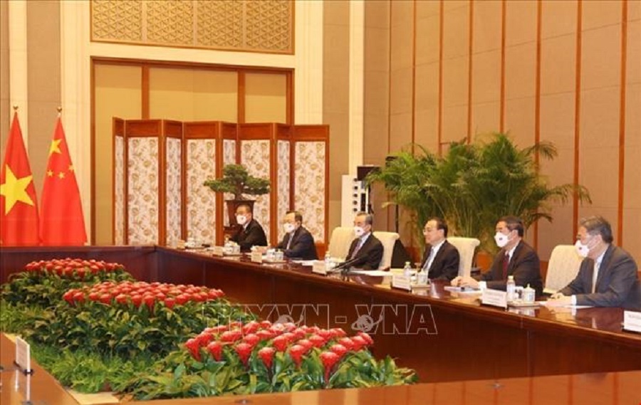 Thủ tướng Trung Quốc Lý Khắc Cường tại buổi hội kiến Tổng Bí thư Nguyễn Phú Trọng. Ảnh: Trí Dũng/TTXVN.