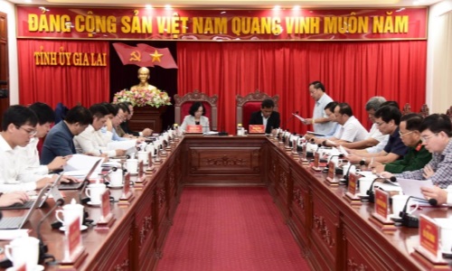 Trưởng Ban Tổ chức Trung ương Trương Thị Mai làm việc với Ban Thường vụ Tỉnh ủy Gia Lai