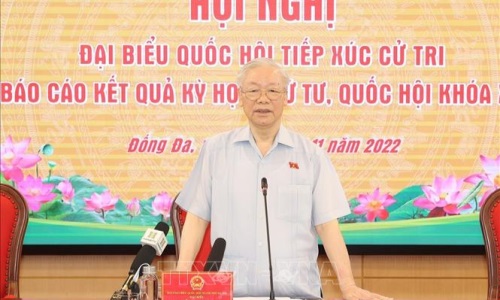 Tổng Bí thư tiếp xúc cử tri Hà Nội sau Kỳ họp thứ 4, Quốc hội khóa XV