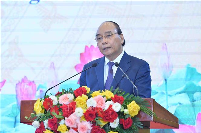 Chủ tịch nước Nguyễn Xuân Phúc phát biểu tại hội nghị - Ảnh: TTXVN.