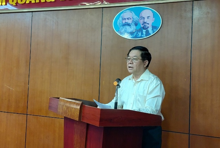 Đồng chí Nguyễn Trọng Nghĩa, Bí thư Trung ương Đảng, Trưởng Ban Tuyên giáo Trung ương phát biểu tại buổi làm việc.