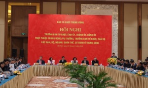 Hội nghị trưởng ban tổ chức tỉnh uỷ, thành uỷ, đảng uỷ trực thuộc Trung ương; vụ trưởng, trưởng ban tổ chức cán bộ các ban, bộ, ngành, đoàn thể, cơ quan ở Trung ương