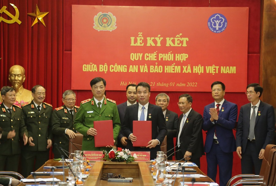 Lễ ký Quy chế phối hợp giữa Bộ Công an và BHXH Việt Nam.