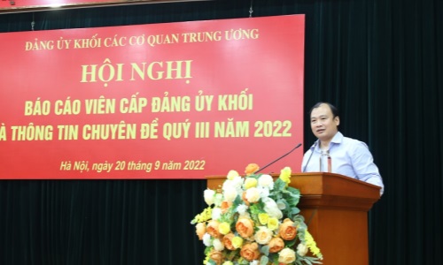 Đảng ủy Khối Các cơ quan Trung ương thông tin chuyên đề quý III-2022