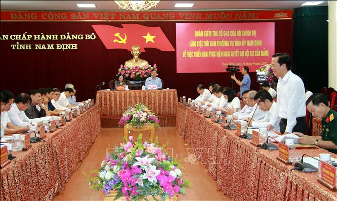 Đại diện các địa phương tỉnh Nam Định phát biểu làm rõ việc thực hiện Nghị quyết Đại hội XIII.