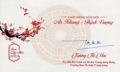 Thư chúc mừng năm mới của Trưởng Ban Tổ chức Trung ương