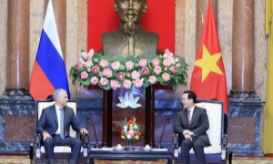 Chủ tịch nước Võ Văn Thưởng tiếp Chủ tịch Duma Quốc gia Quốc hội Liên bang Nga