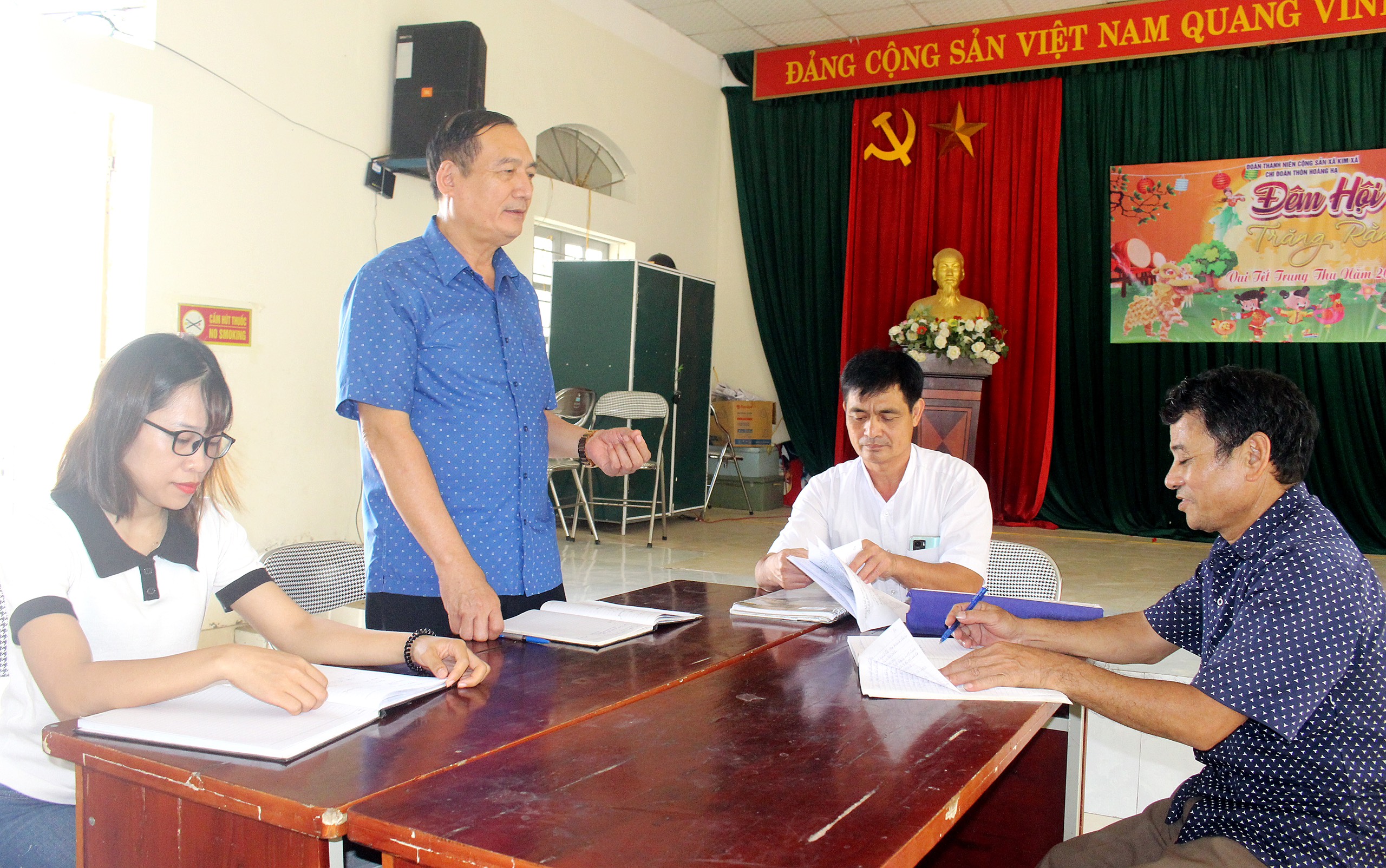 Đảng ủy xã Kim Xá, huyện Vĩnh Tường chú trọng nâng cao chất lượng sinh hoạt chi bộ. Ảnh: Trường Khanh.