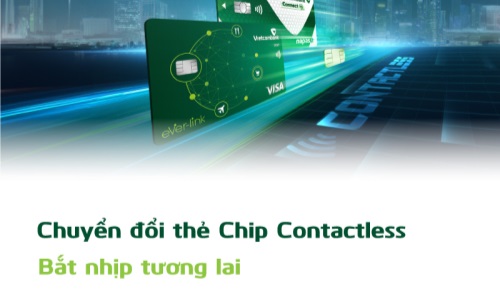 Thẻ Vietcombank Chip Contactless – Đổi mới thanh toán, chạm để cảm nhận