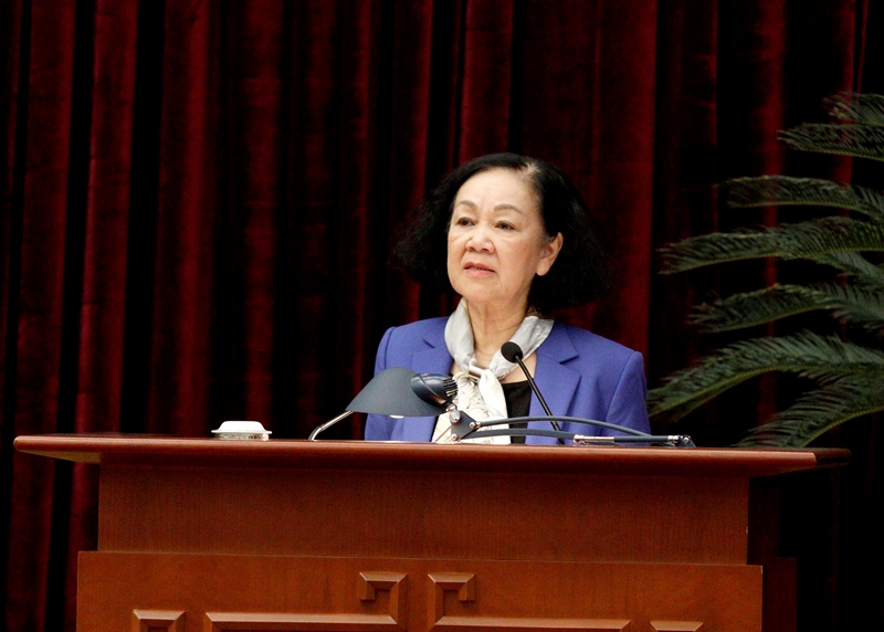 Đồng chí Trương Thị Mai phát biểu ý kiến chỉ đạo Hội nghị.
