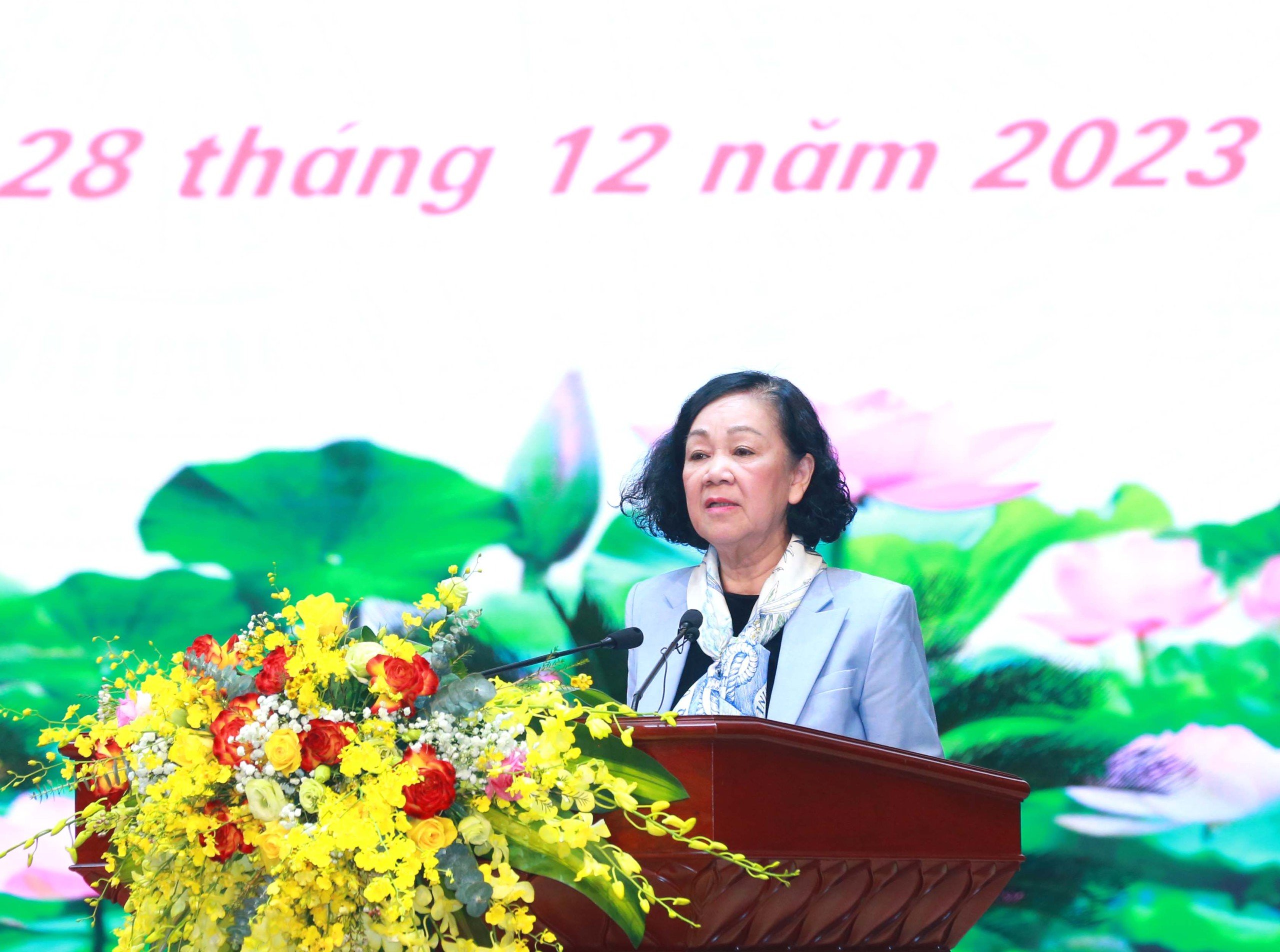 Đ/c Trương Thị Mai phát biểu ý kiến chỉ đạo tại Hội nghị.