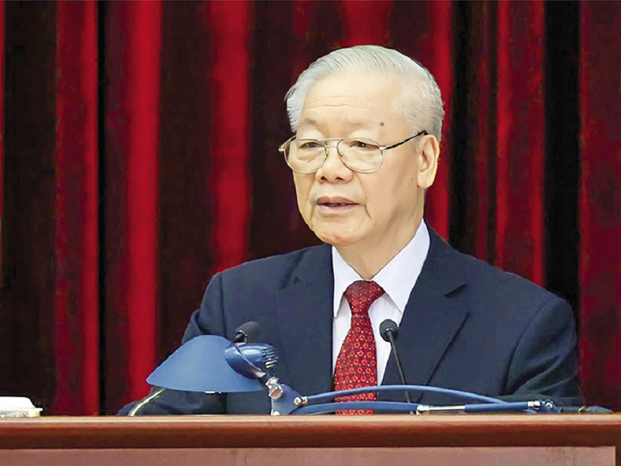 Tổng Bí thư Nguyễn Phú Trọng phát biểu tại Hội nghị toàn quốc Tổng kết 10 năm công tác phòng, chống tham nhũng giai đoạn 2012 - 2022 và định hướng hoạt động thời gian tới, ngày 30-6-2022.