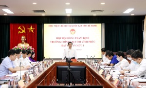 Công nhận Trường Chính trị tỉnh Vĩnh Phúc đạt chuẩn mức 1