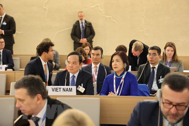 Phó Thủ tướng Chính phủ Trần Lưu Quang tham dự Khóa họp lần thứ 52 của Hội đồng Nhân quyền LHQ (Ảnh: TTXVN)