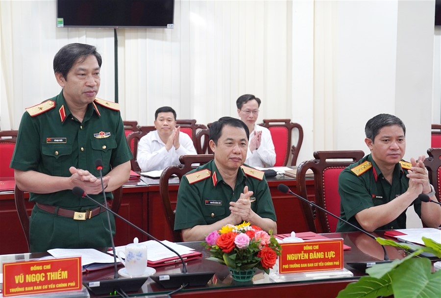 Trưởng Ban Cơ yếu Chính phủ, Thiếu tướng Vũ Ngọc Thiềm phát biểu tại Lễ ký kết.