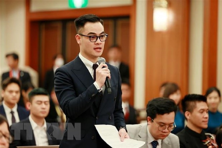 Đại diện cộng đồng người Việt Nam tại Nhật Bản phát biểu. Ảnh: Dương Giang/TTXVN.