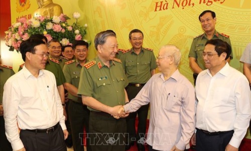 Tổng Bí thư Nguyễn Phú Trọng dự Hội nghị Đảng ủy Công an Trung ương