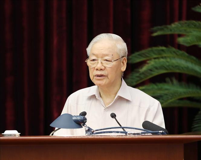 Tổng Bí thư Nguyễn Phú Trọng, Trưởng Ban Chỉ đạo Trung ương về phòng, chống tham nhũng, tiêu cực phát biểu chỉ đạo tại Hội nghị.