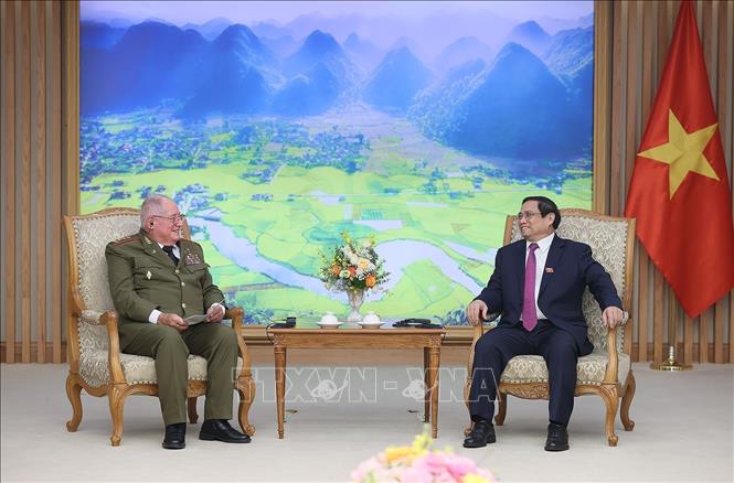 Thủ tướng Phạm Minh Chính tiếp Thượng tướng Álvaro López Miera, Bộ trưởng Bộ Các lực lượng vũ trang Cách mạng Cu-ba.