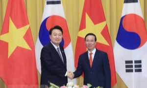 Chủ tịch nước Võ Văn Thưởng chủ trì Lễ đón Tổng thống Hàn Quốc