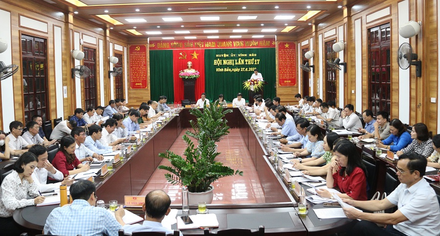 Hội nghị sơ kết giữa nhiệm kỳ thực hiện Nghị quyết Đại hội Đảng bộ huyện Vĩnh Bảo lần thứ XXVI.