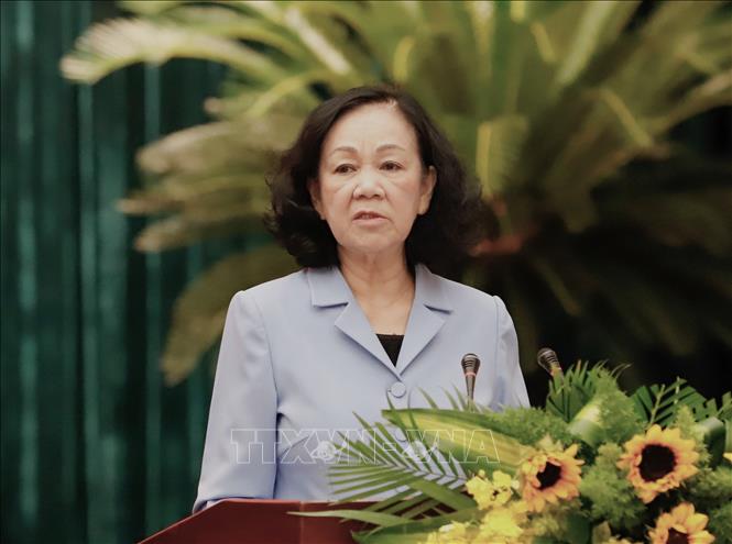 Thường trực Ban Bí thư Trương Thị Mai phát biểu chỉ đạo tại hội nghị.