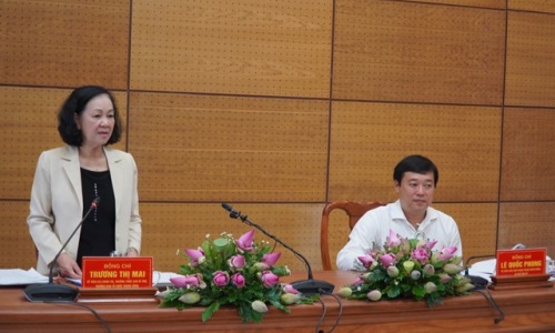 Thường trực Ban Bí thư Trương Thị Mai làm việc với Ban Thường vụ Tỉnh ủy Đồng Tháp