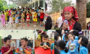 Quỹ Sữa Vươn cao Việt Nam trao sữa cho các em nhỏ có hoàn cảnh khó khăn, kém may mắn