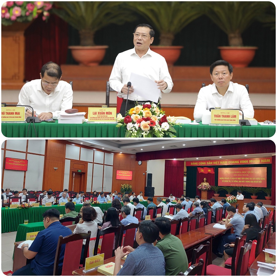 Hội thảo “Những vấn đề lý luận và thực tiễn công tác xây dựng Đảng về chính trị, tư tưởng trong giai đoạn mới”, sáng 3-8-2023.