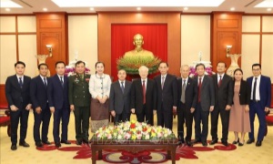Tổng Bí thư Nguyễn Phú Trọng tiếp Đại sứ Lào tại Việt Nam nhân kết thúc nhiệm kỳ công tác