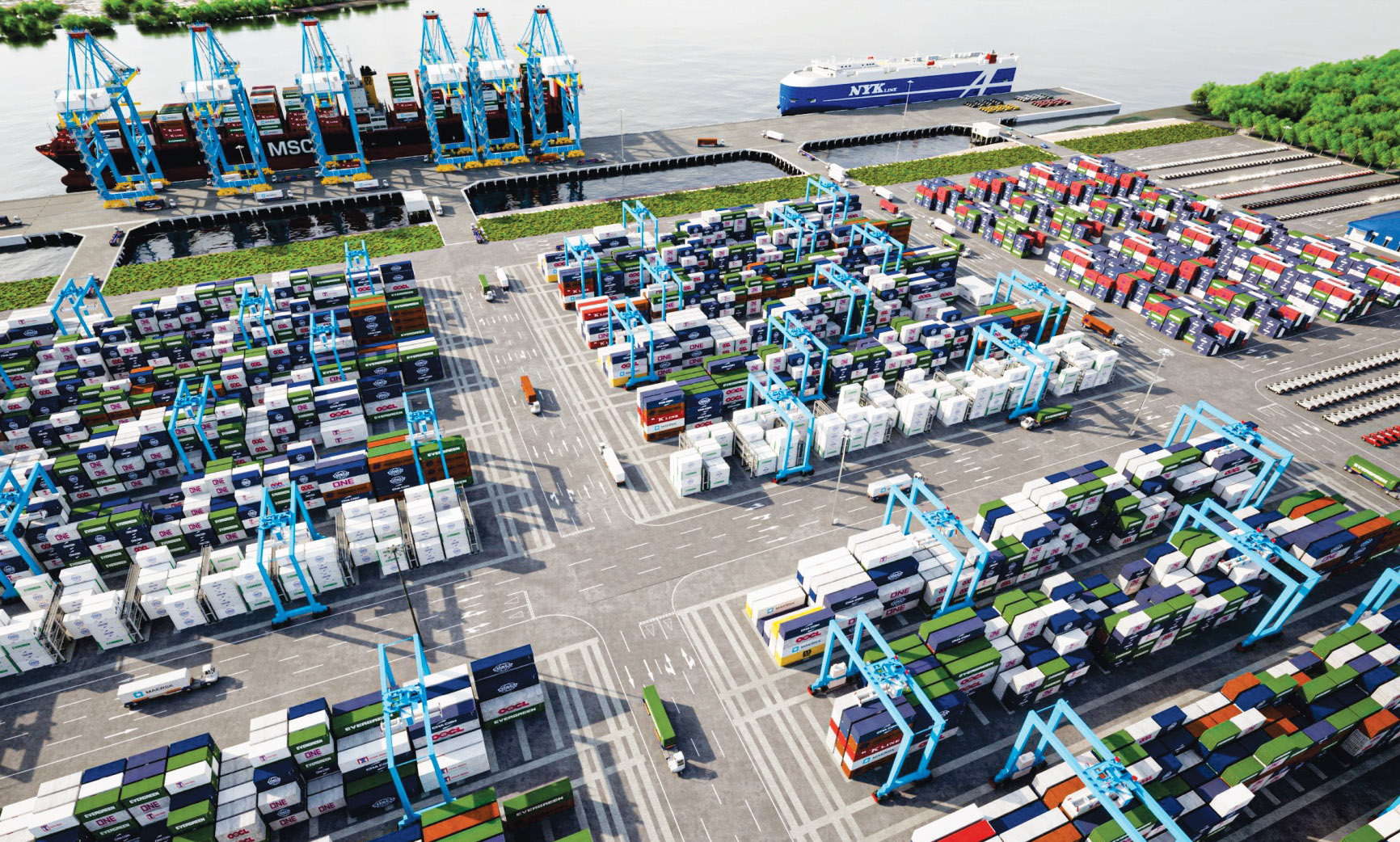 Dự án Trung tâm Khai thác Container - Logistics tại Cảng Sài Gòn - Hiệp Phước (Ảnh: Ban truyền thông Cảng Sài Gòn).