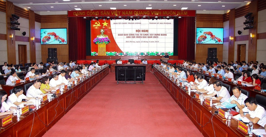 Hội nghị giao ban công tác tổ chức xây dựng Đảng khu vực miền Bắc, ngày 22-6-2023.