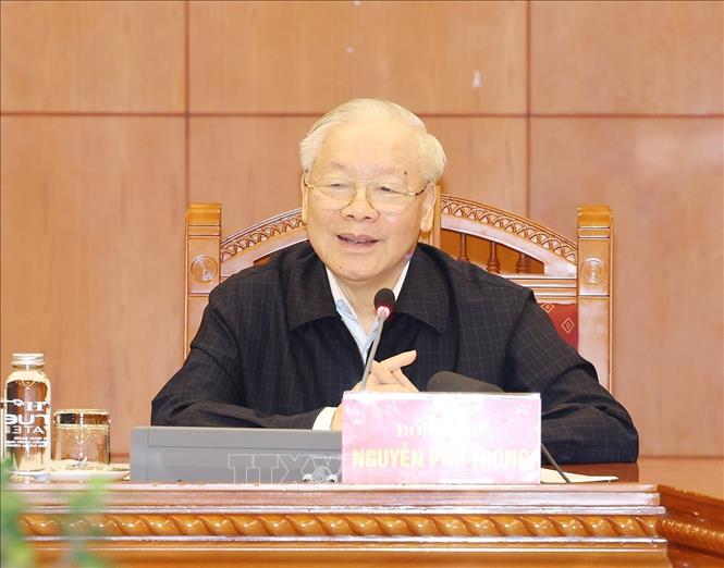 Tổng Bí thư Nguyễn Phú Trọng phát biểu kết luận tại Phiên họp.