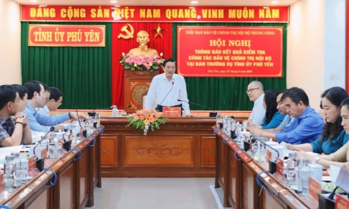 Hội nghị thông báo kết quả kiểm tra công tác bảo vệ chính trị nội bộ tại Ban Thường vụ Tỉnh ủy Phú Yên