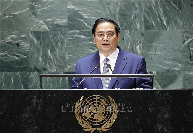 Thủ tướng Chính phủ Phạm Minh Chính phát biểu tại Phiên thảo luận chung cấp cao Đại hội đồng Liên hiệp quốc