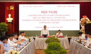 Giao ban công tác tổ chức xây dựng Đảng khu vực miền Trung - Tây Nguyên  và sơ kết Cụm thi đua số 3 Ngành Tổ chức xây dựng Đảng