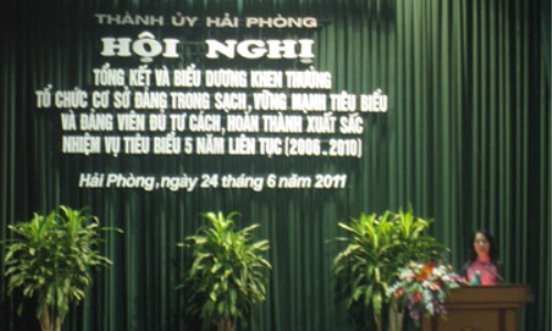 Hải Phòng: Tổng kết công tác xây dựng tổ chức cơ sở đảng trong sạch vững mạnh 5 năm (2006-2010)