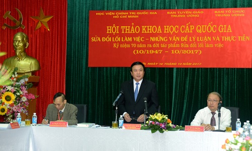 Hội thảo khoa học cấp quốc gia “Sửa đổi lối làm việc - Những vấn đề lý luận và thực tiễn”