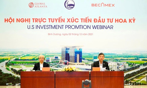Tỉnh Bình Dương và Becamex IDC tổ chức Hội nghị trực tuyến xúc tiến đầu tư Hoa Kỳ