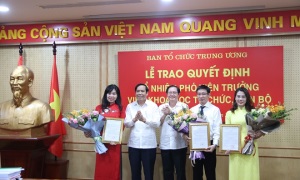 Viện Khoa học tổ chức, cán bộ (Ban Tổ chức Trung ương) có 3 tân Phó Viện trưởng