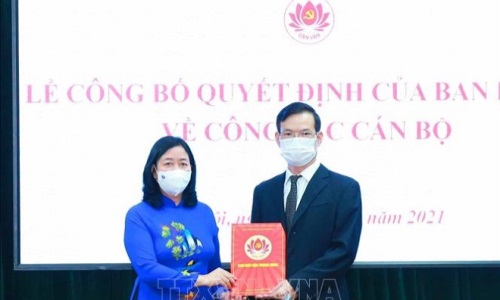 Đồng chí Triệu Tài Vinh được điều động và bổ nhiệm làm Phó Trưởng Ban Dân vận Trung ương