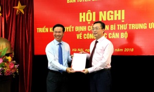 Đồng chí Bùi Trường Giang được bổ nhiệm giữ chức Phó Trưởng ban Tuyên giáo Trung ương
