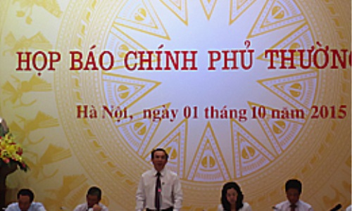 Họp báo Chính phủ thường kỳ tháng 9-2015