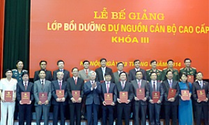 Bế giảng Lớp bồi dưỡng dự nguồn cán bộ cao cấp khóa III