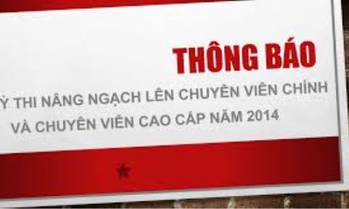 Danh sách triệu tập thi chuyên viên chính năm 2014 (miền Trung)