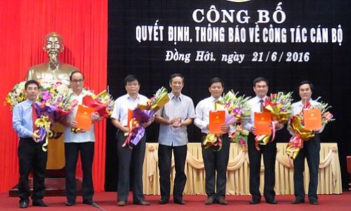 Ban Thường vụ Tỉnh ủy Quảng Bình công bố các quyết định, thông báo về công tác cán bộ